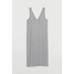 H&M Dżersejowa sukienka w serek 0881759004 Jasnoszary melanż