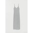 H&M Sukienka z dżerseju w prążki 0750409002 Jasnoszary melanż