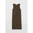 H&M Sukienka bez rękawów 0767605001 Ciemna zieleń khaki