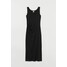 H&M Drapowana sukienka z dżerseju 0765996001 Czarny