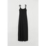H&M Długa sukienka z dżerseju 0854883001 Czarny