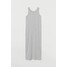 H&M Sukienka z dżerseju w prążki 0879298001 Jasnoszary melanż