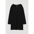 H&M Sukienka z długim rękawem 0818792001 Czarny