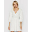 NA-KD Sukienka codzienna Smocked 1018-006781-0001-580 Biały Regular Fit