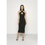 Missguided CROSS FRONT BELTED MIDI DRESS Sukienka z dżerseju black M0Q21C1XS