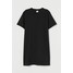H&M Bawełniana sukienka T-shirtowa 0841434015 Czarny