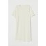 H&M Bawełniana sukienka T-shirtowa 0841434015 Biały