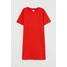 H&M Bawełniana sukienka T-shirtowa 0841434001 Pomarańczowoczerwony