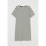 H&M Bawełniana sukienka T-shirtowa - 0841434026 Biały/Czarne paski