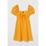 H&M Sukienka z bufiastym rękawem 0963236010 Ciemnożółty