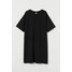 H&M Dżersejowa sukienka T-shirtowa 0921298009 Czarny