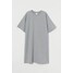 H&M Dżersejowa sukienka T-shirtowa 0921298001 Jasnoszary melanż