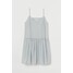 H&M Bawełniana sukienka z haftem 0854726001 Jasny szaroniebieski