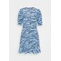 Marks & Spencer London FRILL SKATER MINI Sukienka letnia blue QM421C057