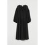 H&M Długa sukienka z szyfonu 0949269001 Czarny