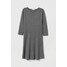 H&M Sukienka z cienkiej dzianiny 0724729001 Ciemnoszary melanż