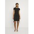 Even&Odd Rushing drawcord mini short sleeves basic dress Sukienka etui black EV421C16D
