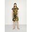 Vila VIDIANA FLOUNCE DRESS Sukienka letnia khaki/khaki tropical print V1021C2F4