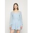 NA-KD PAMELA REIF X ZALANDO OVERLAPPED FRILL MINI DRESS Sukienka letnia dusty blue NAA21C0LH
