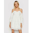 Rinascimento Sukienka letnia CFC0103587003 Biały Regular Fit
