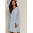 Medicine Sukienka damska z plisowanej tkaniny niebieska RS21-SUD604_05X