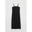 H&M Dżersejowa sukienka do łydki 1003307002 Czarny