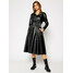 KARL LAGERFELD Sukienka z imitacji skóry Faux Leather 206W1903 Czarny Waisted Fit