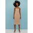 H&M Bezszwowa sukienka bandeau 1009775001 Beżowy