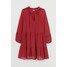 H&M H&M+ Szyfonowa sukienka 0919391002 Czerwony
