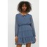 H&M Sukienka z szyfonu plumeti 0942162004 Niebieski