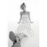 H&M Sukienka z marszczeniem 0985777008 Biały/Czarne kropki