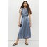 H&M Drapowana sukienka z satyny 0984704001 Gołębi błękit