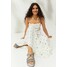H&M Obszerna długa sukienka 0997936001 Biały/Niebieskie kwiaty