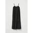 H&M Długa sukienka z popeliny 0965554001 Czarny