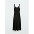 Massimo Dutti Długa sukienka black M3I21C0G0