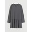 H&M Dżersejowa sukienka z bawełny 0890021002 Ciemnoszary