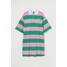 H&M Sukienka oversize - 0992971002 Różowy/Zielone paski