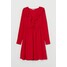 H&M Szyfonowa sukienka 0807922001 Czerwony