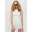 H&M Sukienka z dżerseju w prążki 0963242001 Biały