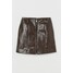 H&M Krótka spódnica 0928228001 Brązowy/Wzór skóry krokodyla