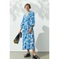 H&M Kreszowana sukienka tunikowa 0930963002 Biały/Niebieskie kwiaty