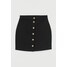 H&M Krótka spódnica z diagonalu 0884750002 Czarny