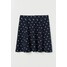 H&M Kloszowa spódnica 0729928032 Ciemnoniebieski/Białe kropki
