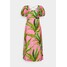 Farm Rio FLIAGE CROSSED BACK MIDI DRESS Sukienka letnia pink F0I21C02H