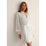 NA-KD FRONT KNOT SATIN SHIRT DRESS Sukienka koszulowa white NAA21C0M4