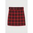 H&M Krótka spódnica z paskiem 0777892002 Czerwony/Czarna krata