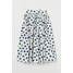 H&M Rozszerzana spódnica z bawełny 0894273002 Biały/Niebieskie kropki