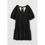 H&M Sukienka z bufiastym rękawem 0892412001 Czarny