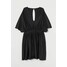 H&M Plisowana sukienka z dżerseju 0848438002 Czarny