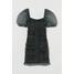 H&M Drapowana sukienka z tiulu 0887714004 Czarny/Drobne kwiaty